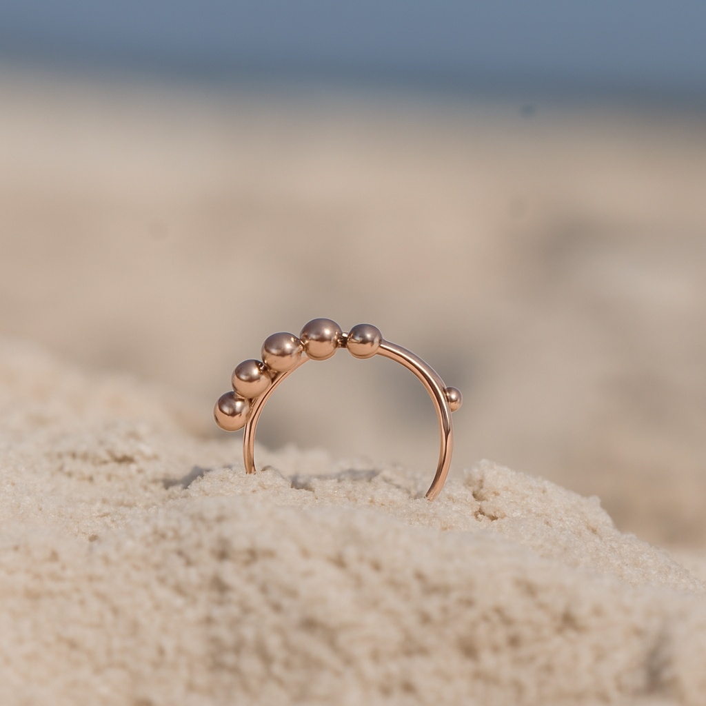 Fidget Beads Ring Rose Gold