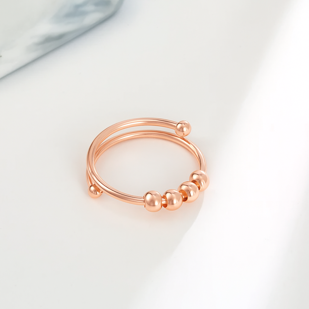 Fidget Beads Ring Rose Gold