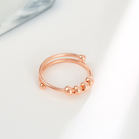Fidget Beads Ring Rose Gold