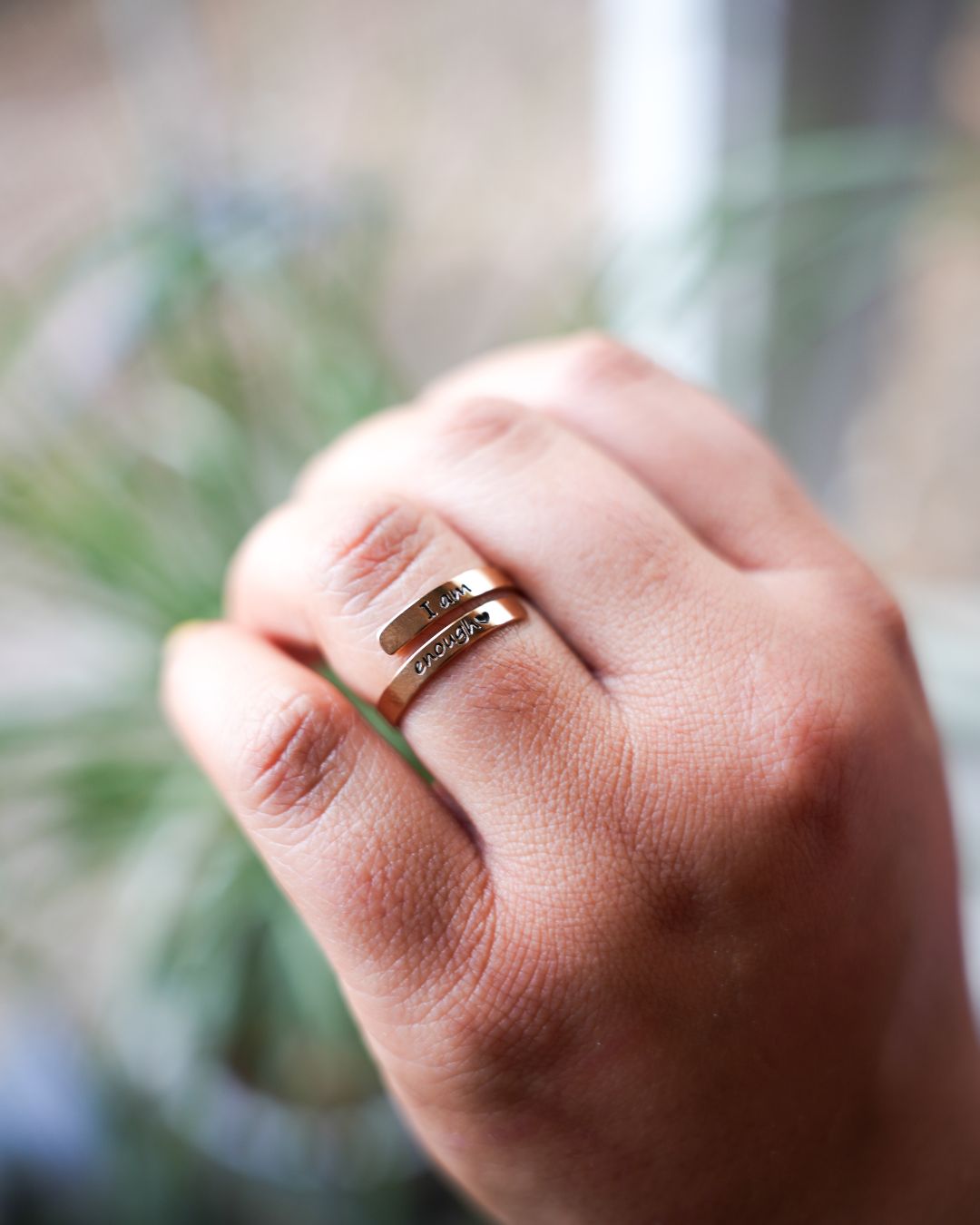 I Am Enough Ring Rose Gold