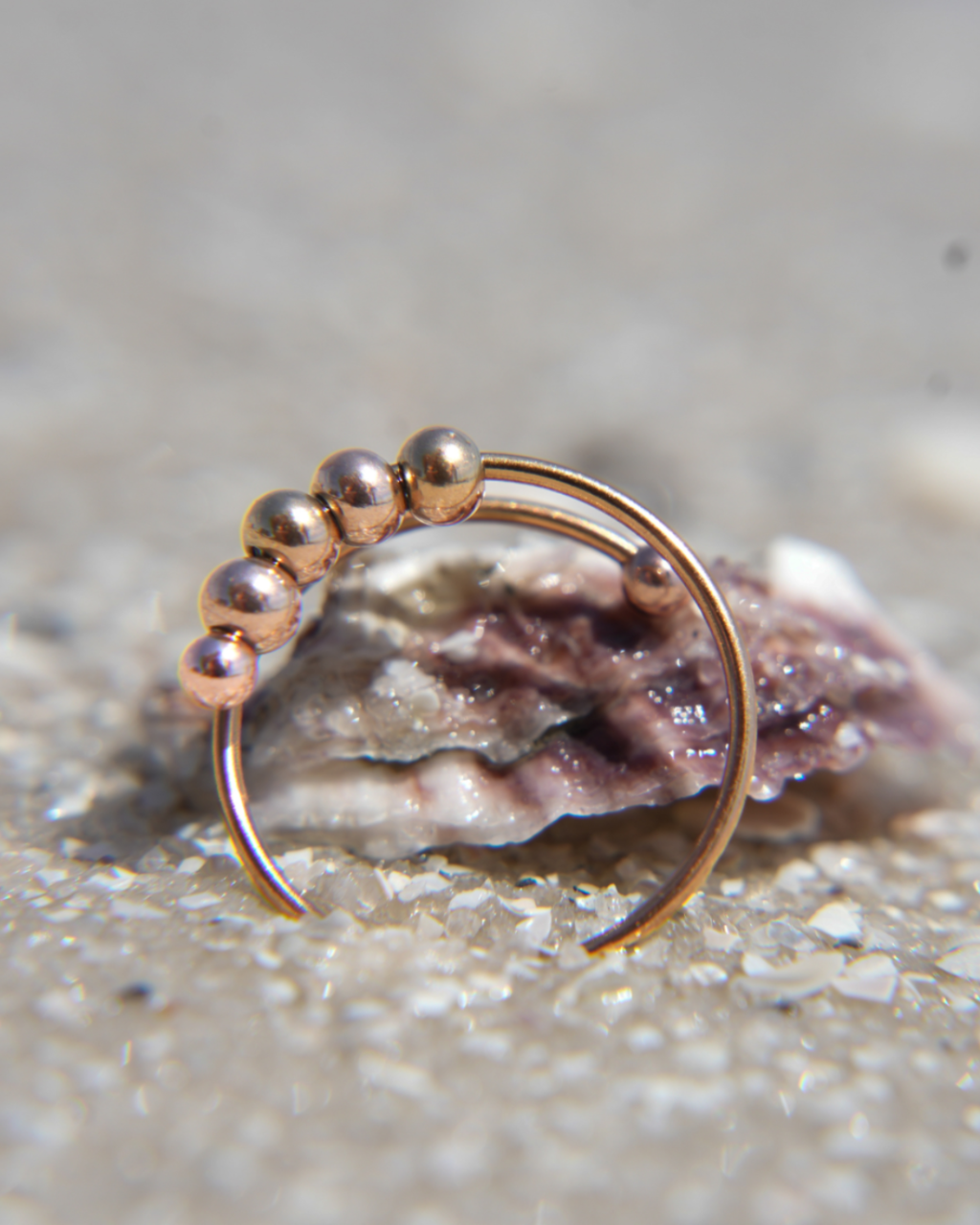 Fidget Beads Ring Rose Gold