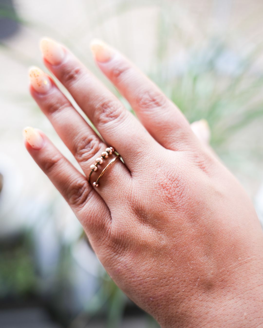 Fidget Beads Ring Rose Gold