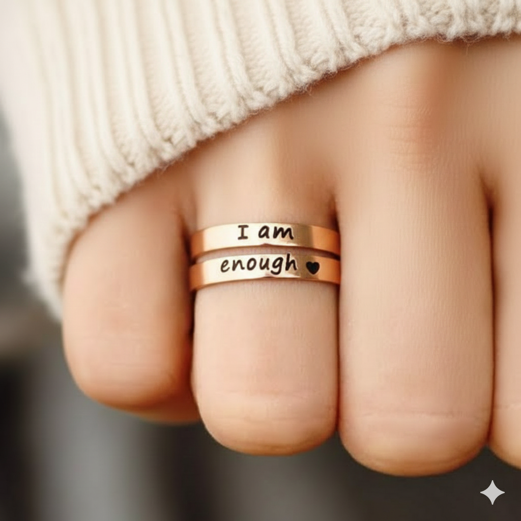 I Am Enough Ring Rose Gold