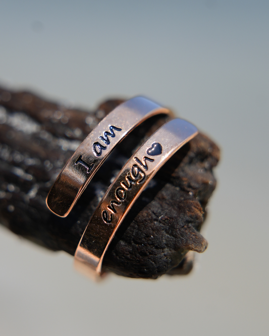I Am Enough Ring Rose Gold