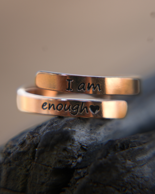 I Am Enough Ring Rose Gold